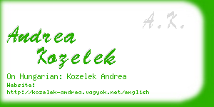 andrea kozelek business card